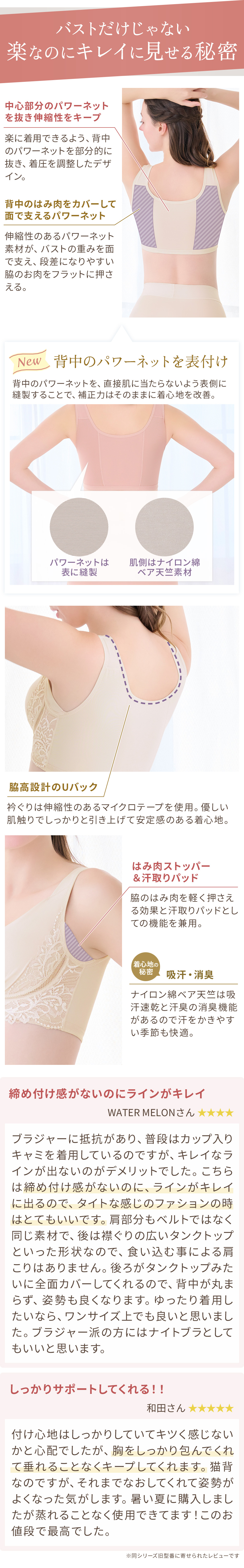 楽なのにキレイに見せる秘密。お客様の声