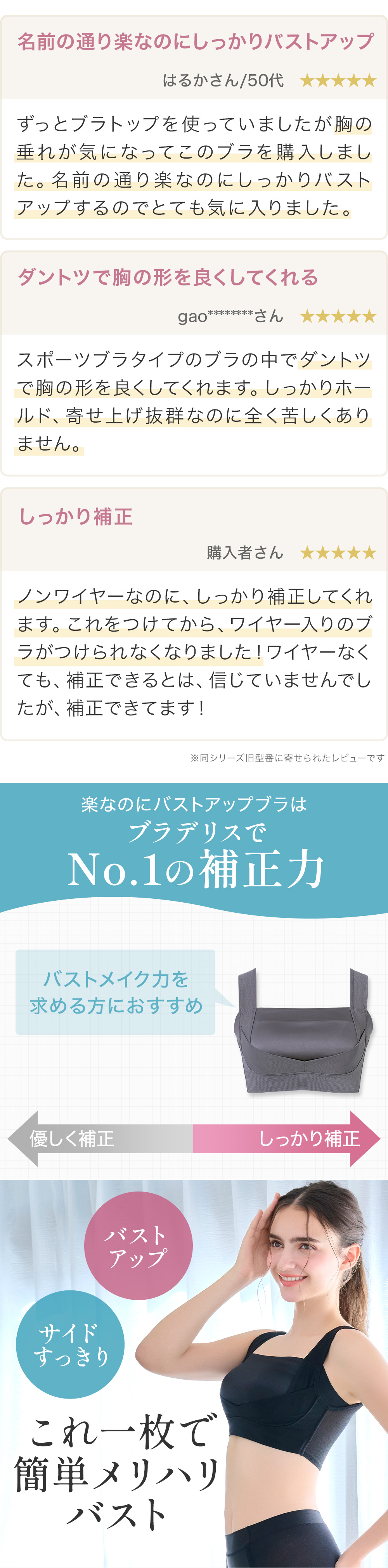 着るだけでバストアップ＆細見え。お客様の声