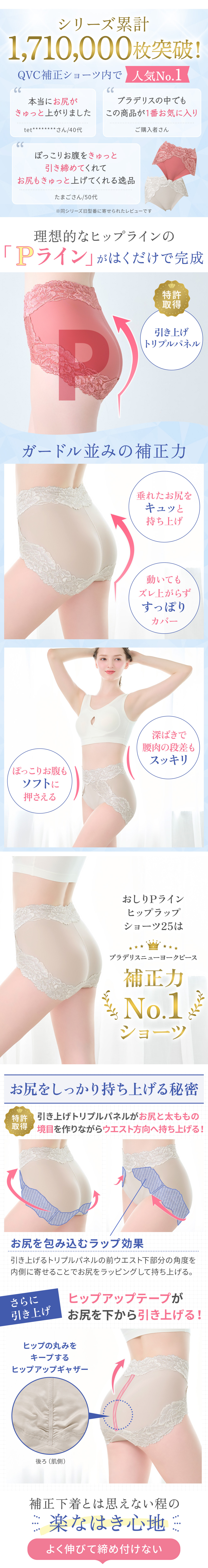 補正力No.1ショーツ！理想的なヒップラインの「Pライン」がはくだけで完成