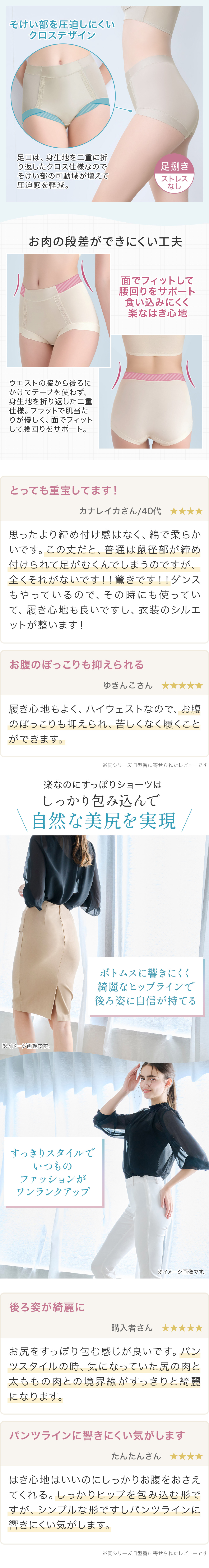 しっかり包んで自然な美尻を実現