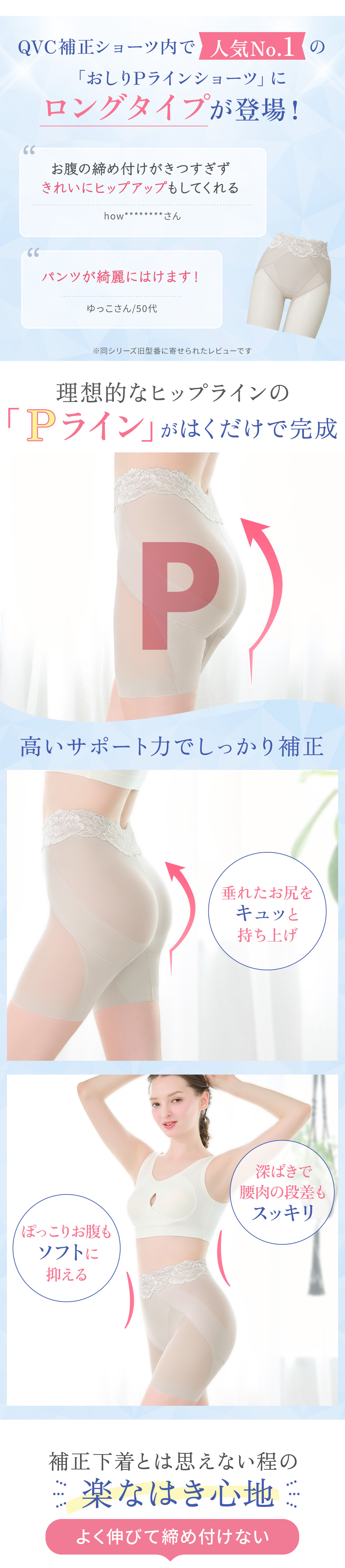 人気シリーズ「Pラインショーツ」のロングタイプ