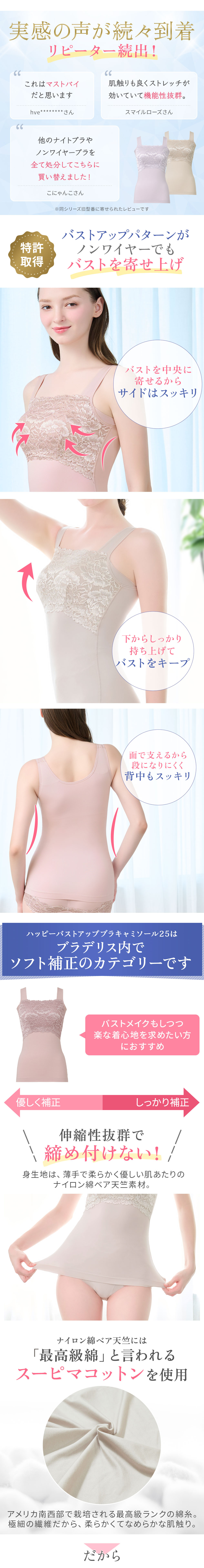 特許取得のバストアップパターンがノンワイヤーでもバストを寄せ上げ