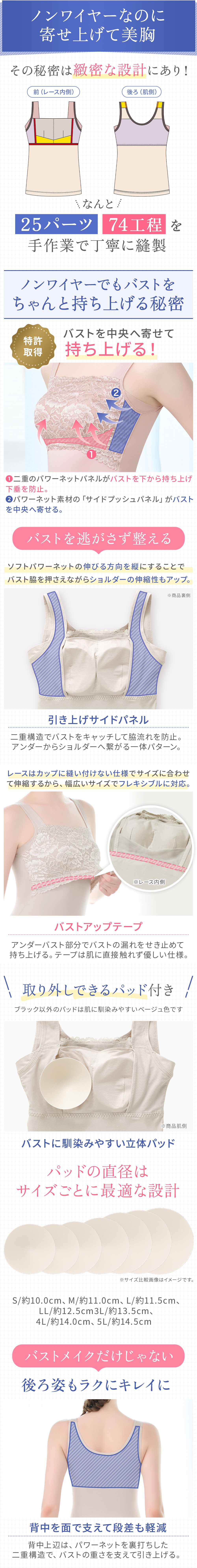 ノンワイヤーなのに寄せ上げて美胸