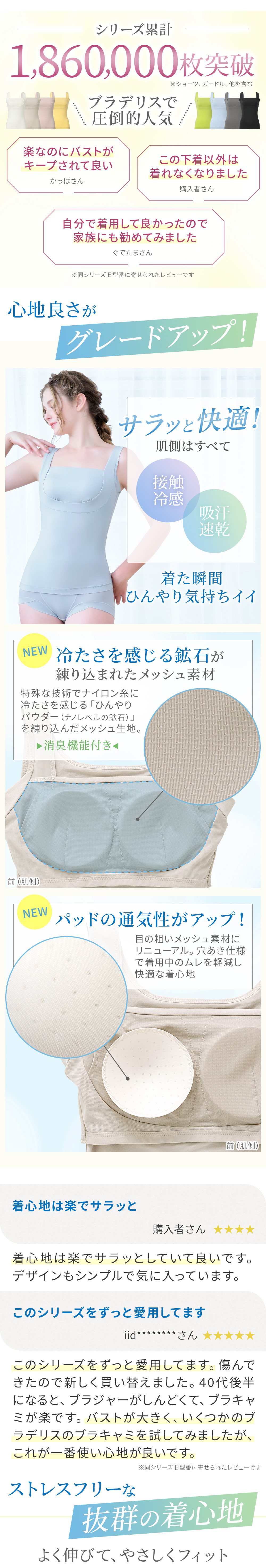 シリーズ累計186万枚突破！心地よさがグレードアップ