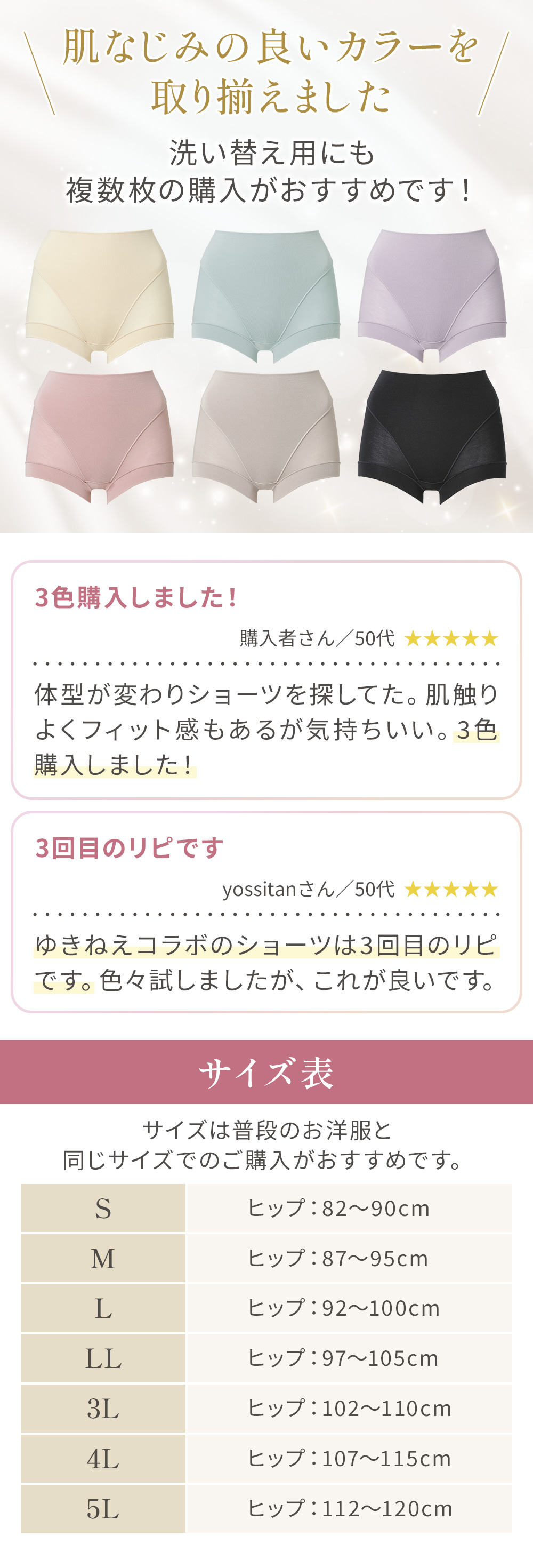 複数枚の購入がおすすめ。サイズ表
