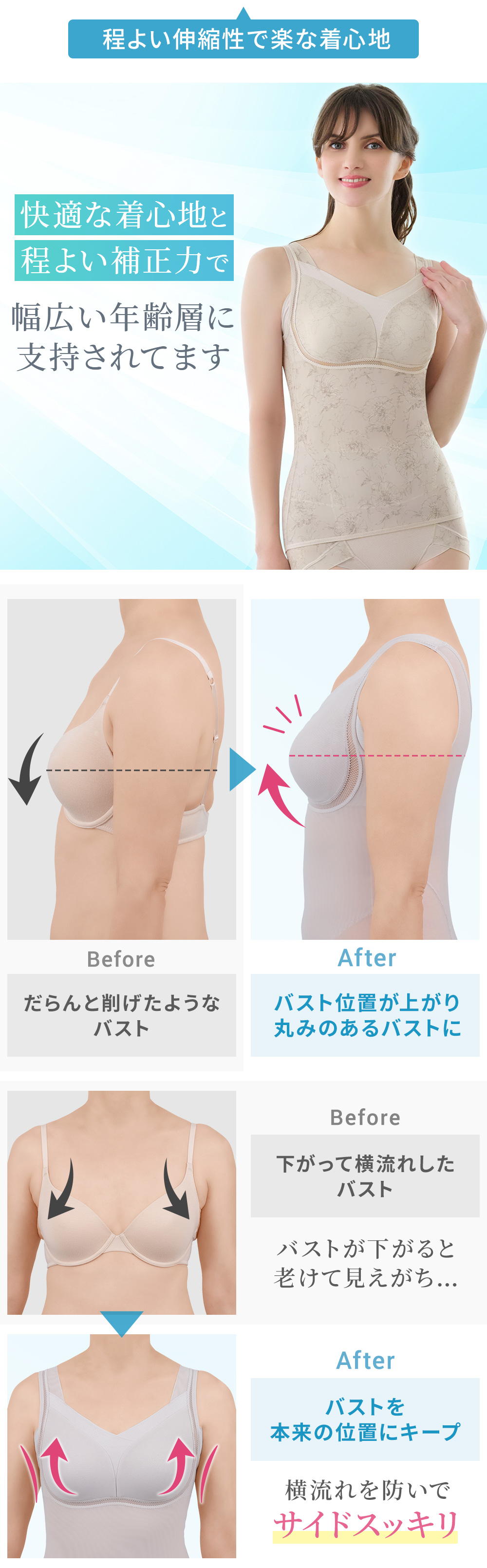 幅広い年齢層に指示されています。ビフォーアフター