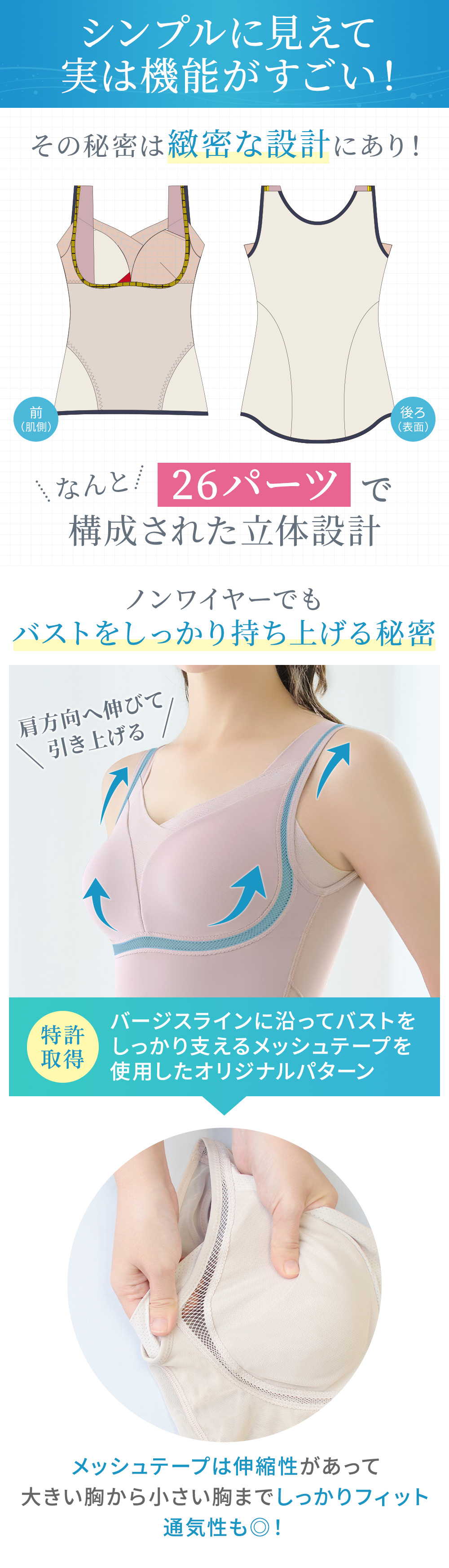 26パーツで構成された立体設計