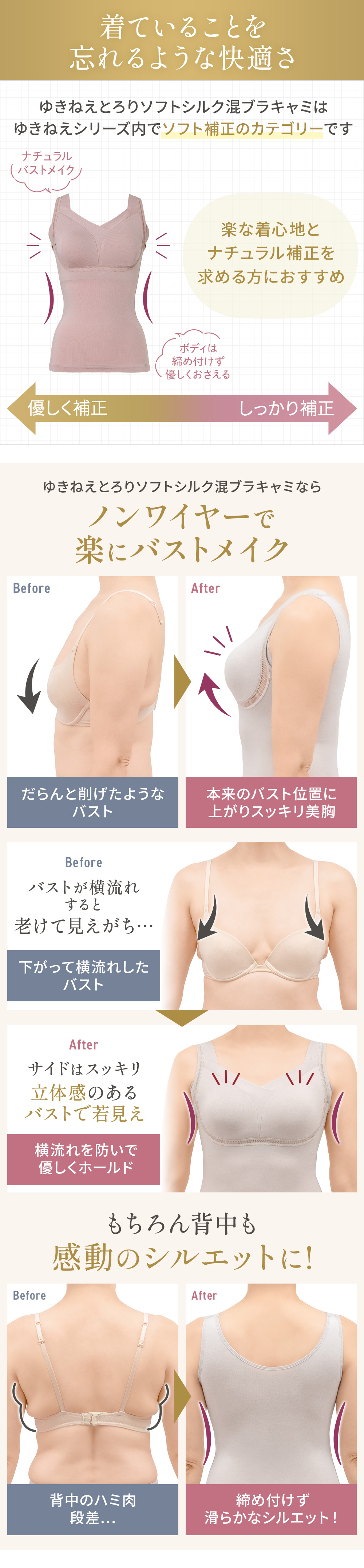 着ていることを忘れるような快適さ。ビフォーアフター