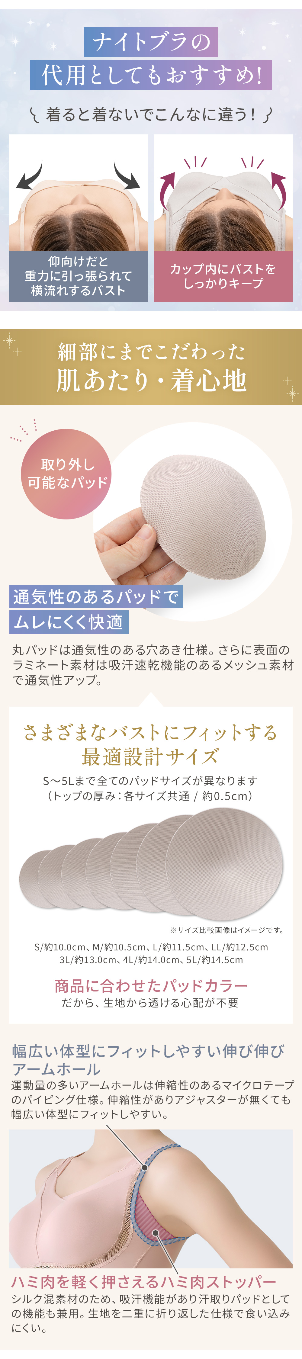 細部にまでこだわった肌あたり・着心地