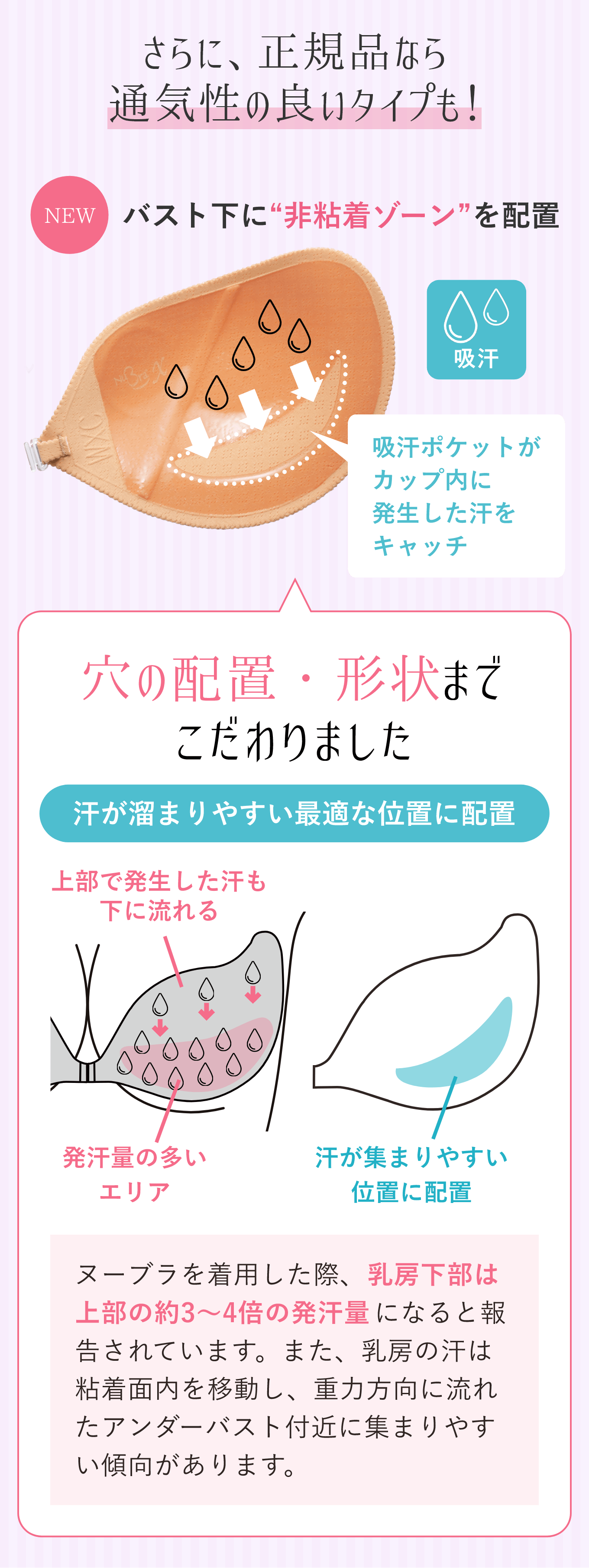 通気性の良いヌーブラのイメージ