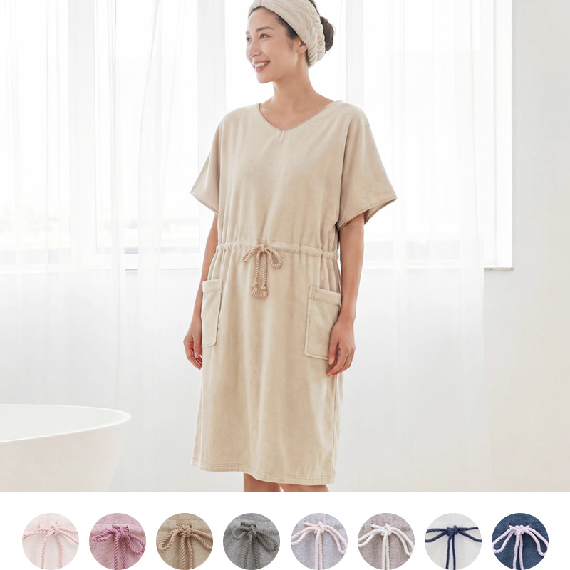 スフレfineタオル バスポンチョ ワンピース バスローブ
