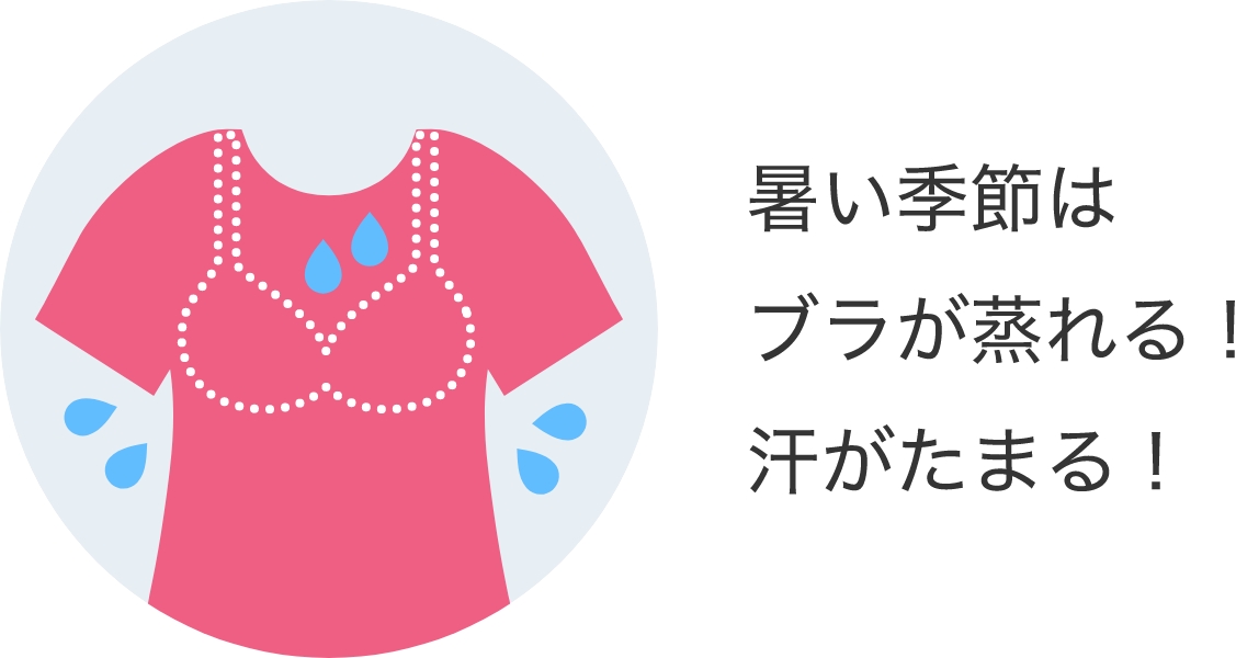 暑い季節はブラが蒸れる!汗がたまる!