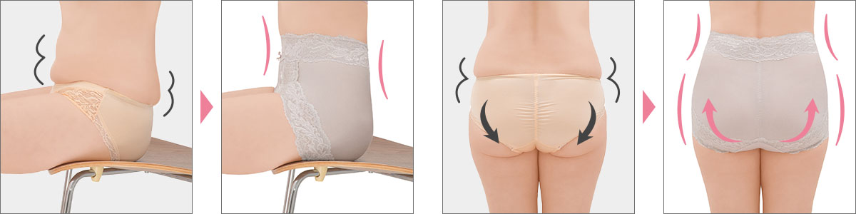 ブラデリスニューヨーク補正ショーツの着用前と着用後の違い