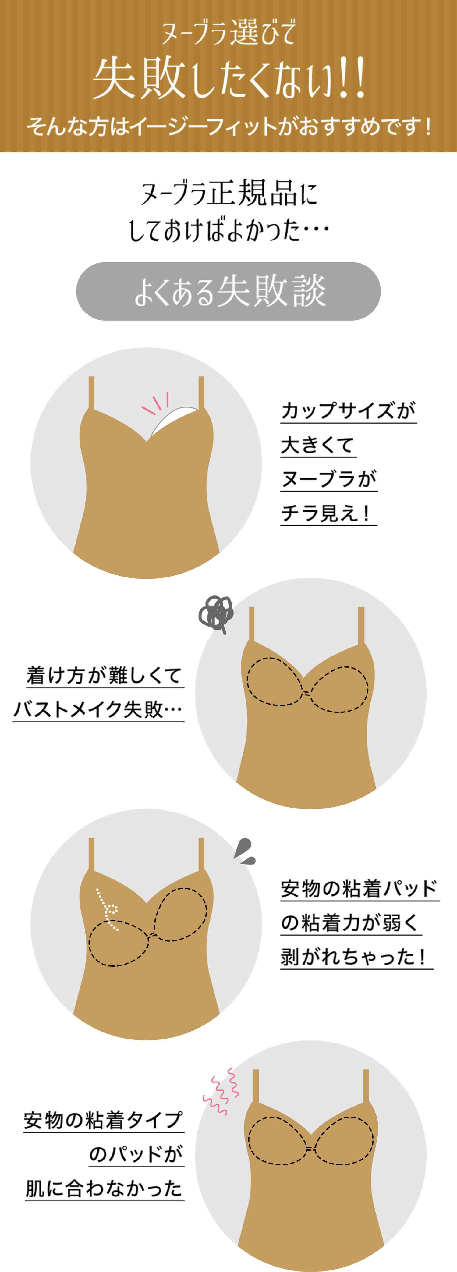 ヌーブラ選びで失敗したくない！そんな方はイージーフィットでおすすめです！