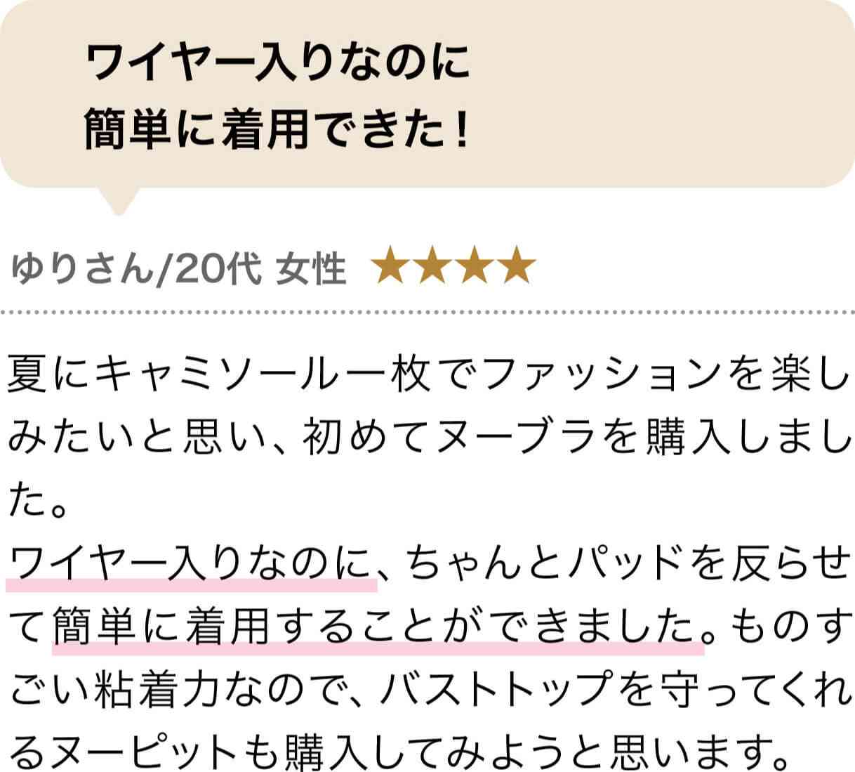 ワイヤー入りなのに簡単に着用できた!