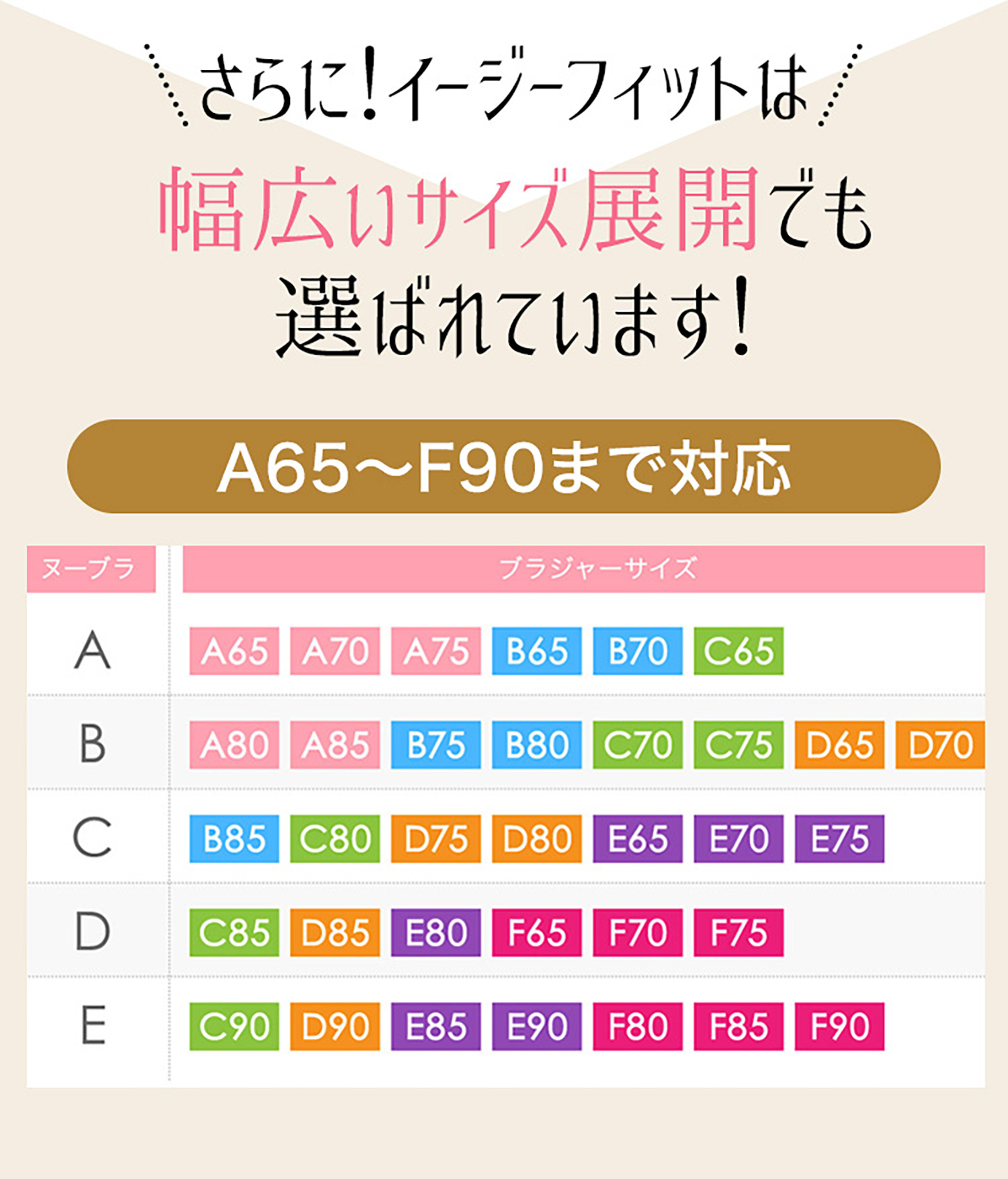 さらにイージーフィットは幅広いサイズ展開でも選ばれています！