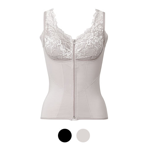 細みえフロントファスナー綿混ブラキャミ25