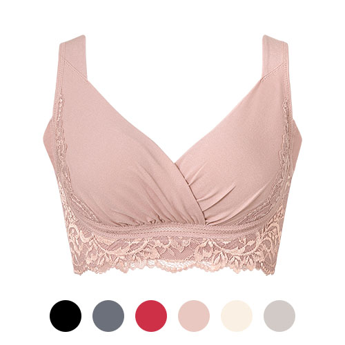 綿混キャッチャーカップレースブラ25