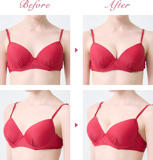 驚きのリアルさ!本物のバストのような質感でボリュームUP!ビフォーアフターイメージ画像