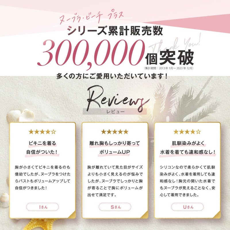 ヌーブラ・ビーチ プラスシリーズ累計販売数30万個突破