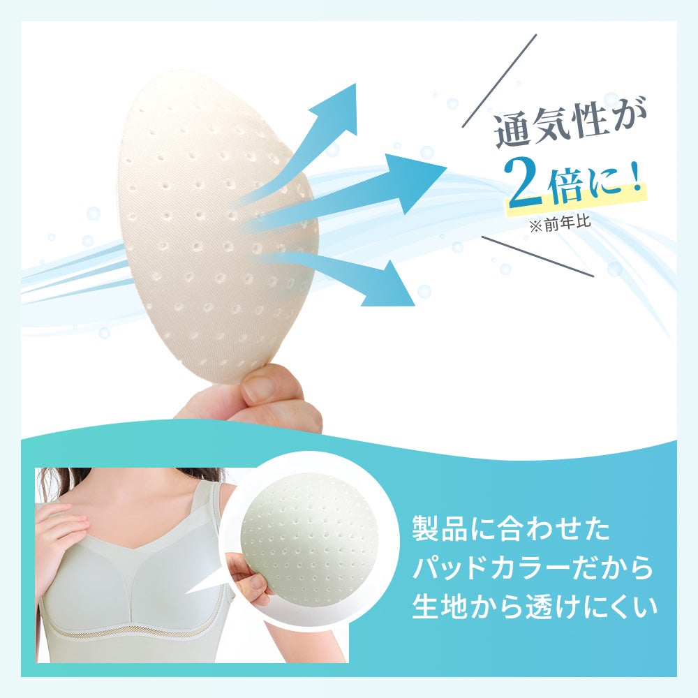製品に合わせたパッドカラーだから透けにくい